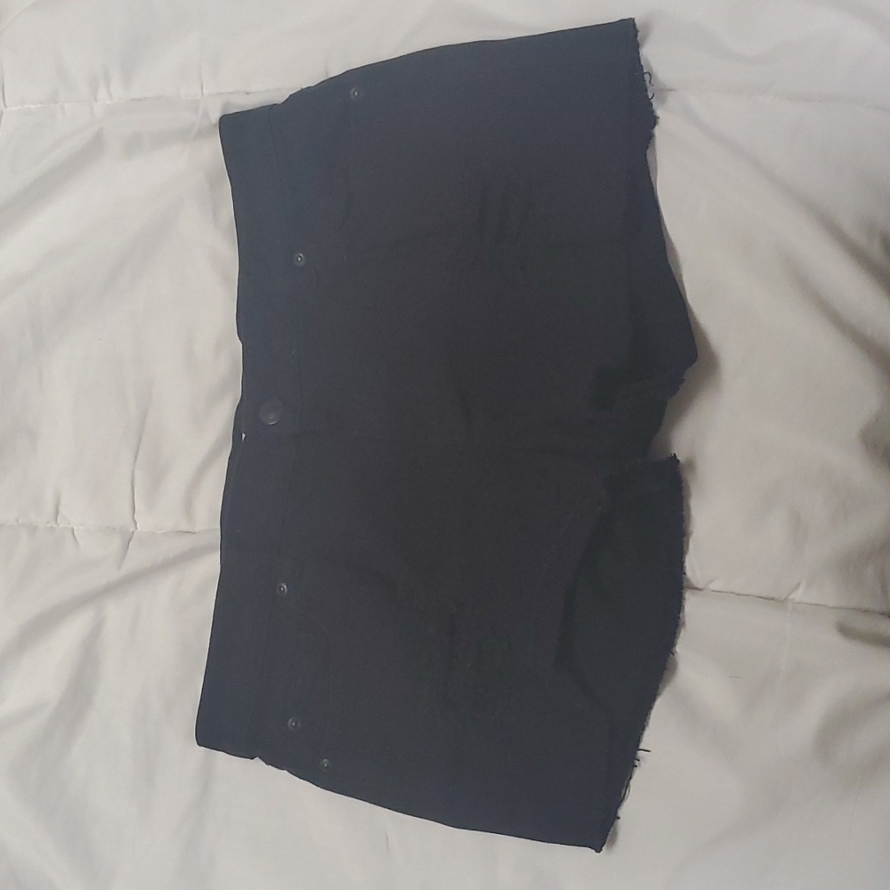 Black Distressed Shorts